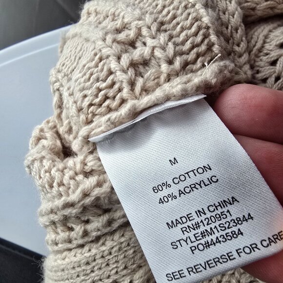 Hippie Rose Beige Knit Sweater Womens M - Picture 5 of 7